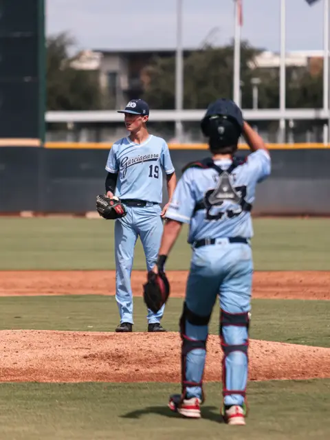 GBG Colorado 2027 pitcher and catcher meeting at the mound