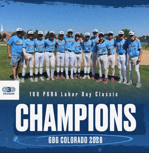 GBG Colorado 2028 celebrating as 16U PGBA Labor Day Classic champions